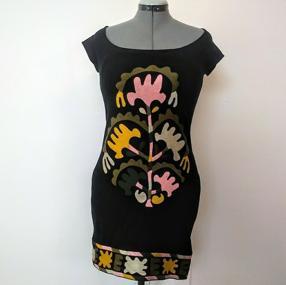 French Connection Dresses & Skirts - French Connection Embroidered T-Shirt Mini Dress